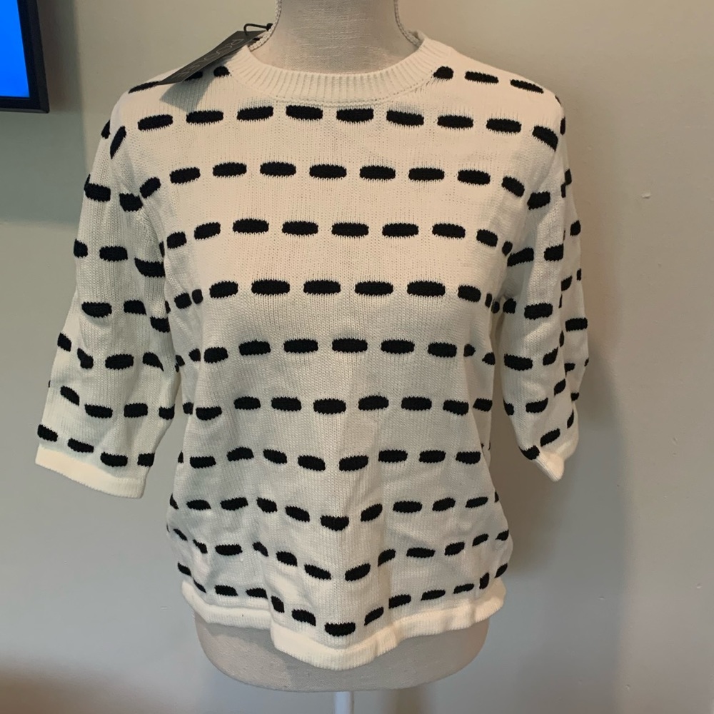 Black and White Blouse